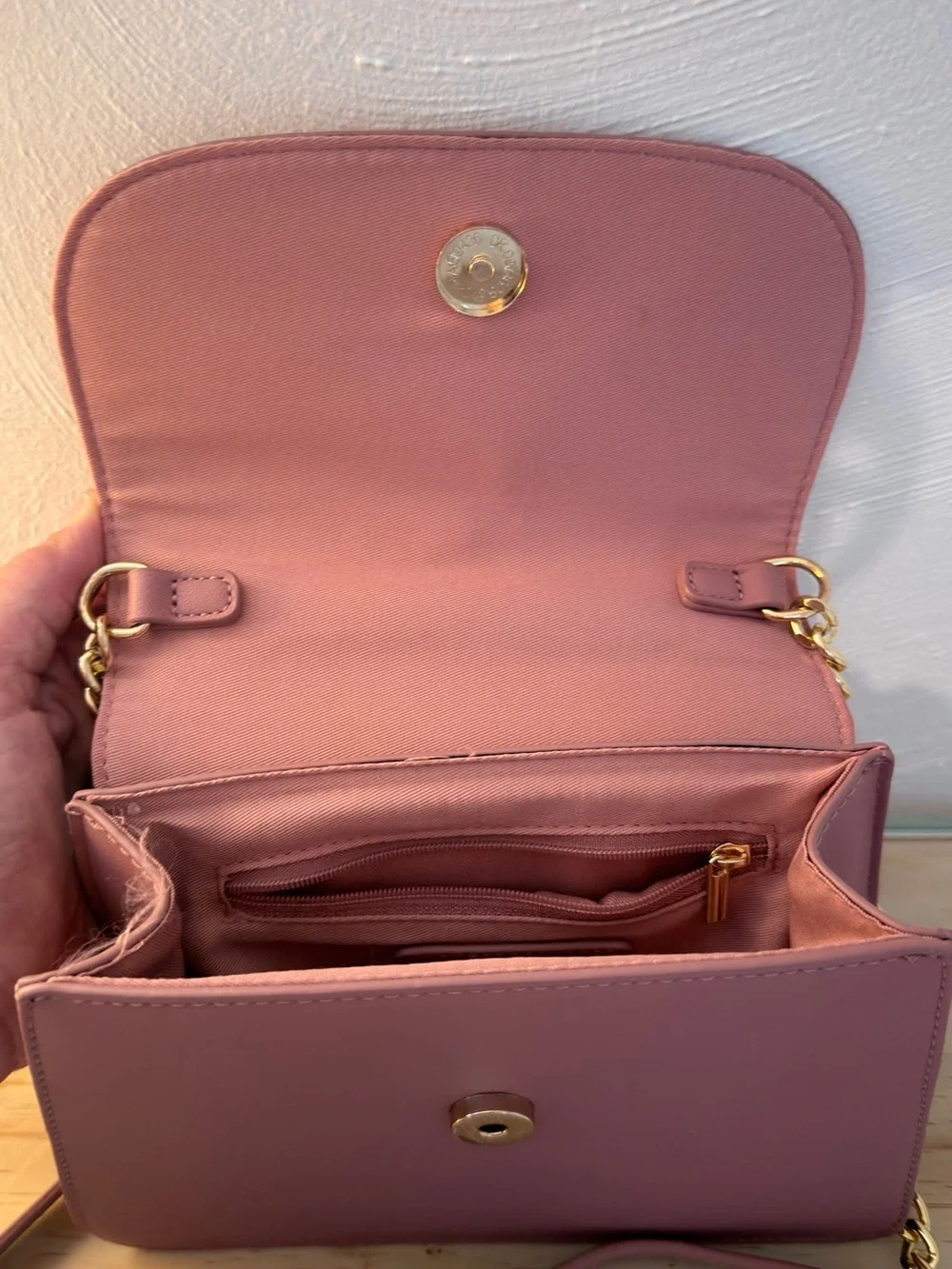 Like Dreams Mauve Pink Chain-Handle Crossbody Bag